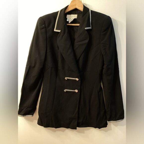 Escada Margaretha Ley Vintage Black Double Breasted Wool Blazer Women’s Size 4 - Picture 9 of 16
